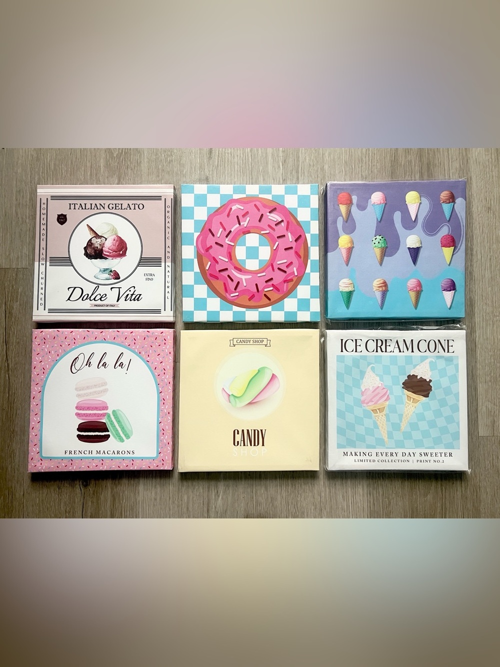 Canvases Colorful Dessert-Themed ( bundle of 6 )